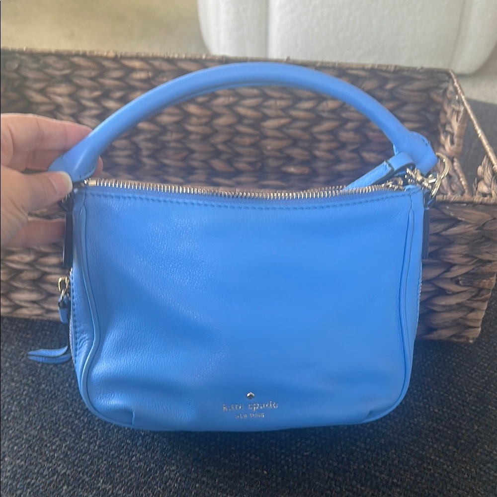 Kate Spade Blue Shoulder Bag with Glossy Finish